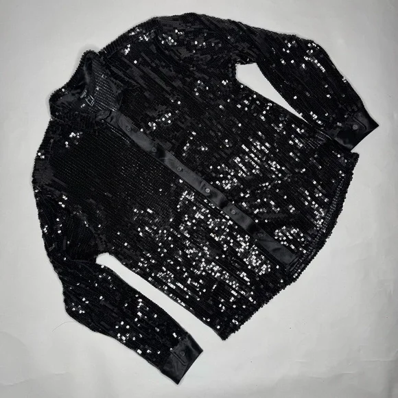 Forever 21 Elegant Black Sequin Men's Shirt - Picture 1 of 8